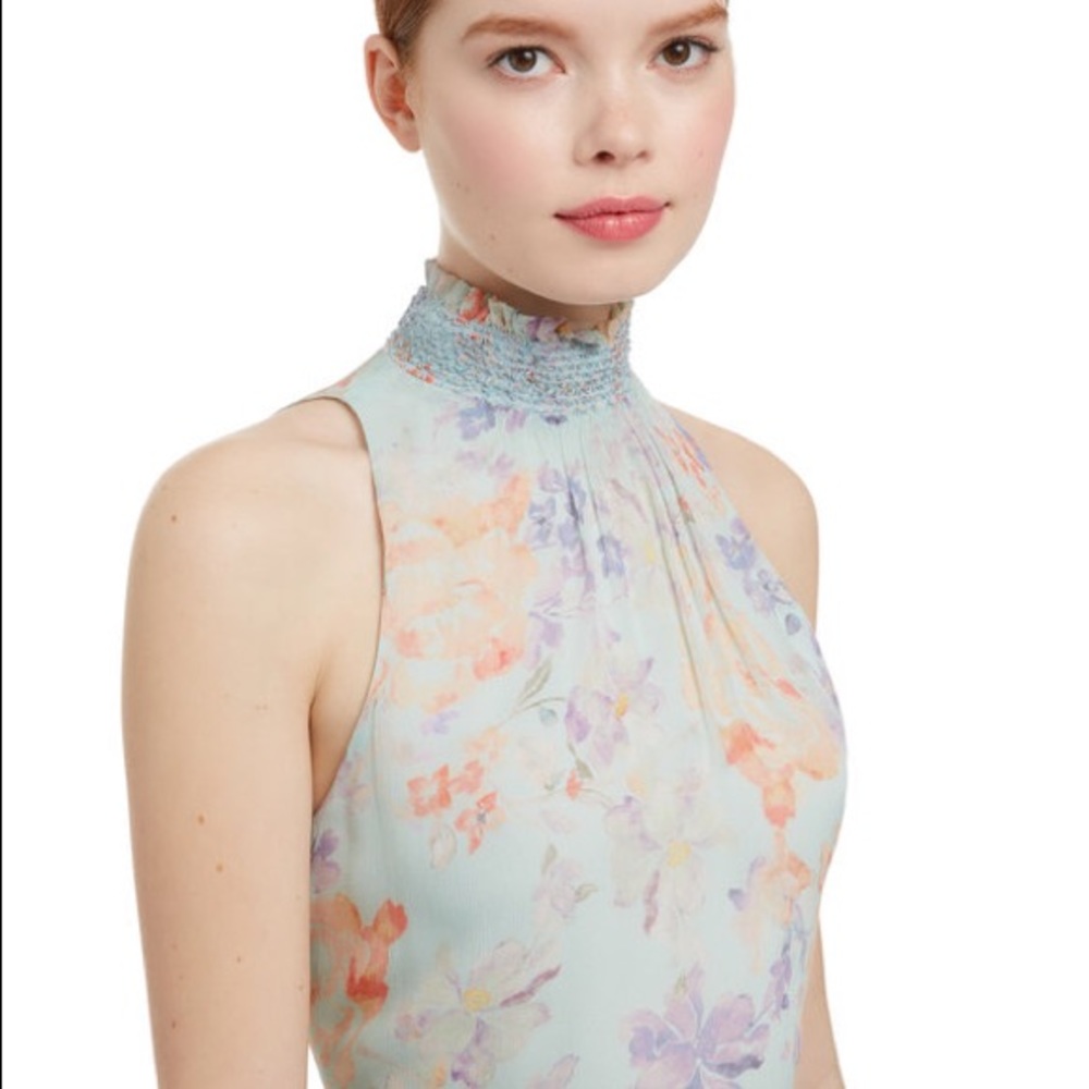 Annmarie smocked high neck tank.